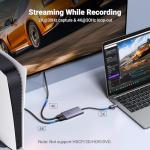 UGREEN Video Capture Card HDMI to USB C Streaming Device 2K@30Hz 1080P@60fps Game Record 4K Passthrough Loop-out Compatible for Quest 3/3s PS5 PS4 Xbox Series X Switch iPad DSLR Camera Mac Laptop PC