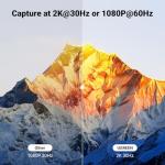 UGREEN Video Capture Card HDMI to USB C Streaming Device 2K@30Hz 1080P@60fps Game Record 4K Passthrough Loop-out Compatible for Quest 3/3s PS5 PS4 Xbox Series X Switch iPad DSLR Camera Mac Laptop PC