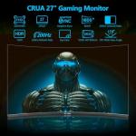 CRUA 27 Inch 180Hz/200Hz Curved Gaming Monitor, FHD 1920 * 1080P Frameless 1800R Computer Monitor, 1ms GTG with FreeSync, Low Motion Blur, Eye Care, VESA100*100, DisplayPort, HDMI, Black