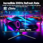 CRUA 27 Inch 180Hz/200Hz Curved Gaming Monitor, FHD 1920 * 1080P Frameless 1800R Computer Monitor, 1ms GTG with FreeSync, Low Motion Blur, Eye Care, VESA100*100, DisplayPort, HDMI, Black