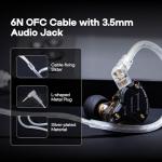 Linsoul KZ ZS10 Pro, 4BA+1DD 5 Driver in Ear Monitor, HiFi Wired Earbuds, Gaming Earbuds, Hybrid IEM Earphones with Stainless Steel Faceplate, Recessed 2 Pin Detachable Cable(Without Mic, Dark Black)