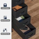 BEXEVUE 120x50 Office Desk with LED & Power Outlets, Computer Desk with Keyboard Tray, Modern Gaming Desk with 4 Removable Drawers, Large Storage Shelf Workstation for Study, Home Office, Black