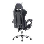 Panana Gaming Racing Desk Chair Adjustable Hight Swivel Chair with Lumbar and Head Pillow (Grey)