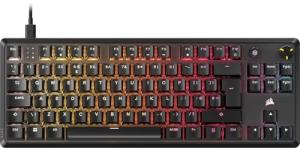 Corsair K70 CORE TKL RGB Tenkeyless Mechanical Gaming Keyboard – Pre-Lubricated MLX Red v2 Linear Switches – Dual-Layer Sound Dampening – ABS Double-Shot Keycaps – QWERTY UK – Black