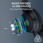 Razer Kraken V4 X - Wired PC Gaming Headset (TriForce 40mm Drivers, Retractable Cardioid Mic, 7.1 Surround Sound, Chroma RGB, for PC - console & phones via USB-C) Black