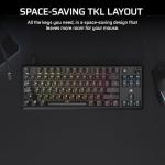 Corsair K70 CORE TKL RGB Tenkeyless Mechanical Gaming Keyboard – Pre-Lubricated MLX Red v2 Linear Switches – Dual-Layer Sound Dampening – ABS Double-Shot Keycaps – QWERTY UK – Black