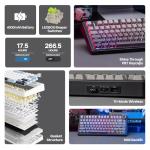 EPOMAKER AULA F75 Wireless Mechanical Gaming Keyboard, 75% Layout with Knob, Creamy Gasekt-Mount with Sound-Dampening, RGB, Hot-Swap, Bluetooth/2.4Ghz (Black Gradient, LEOBOG Reaper Switch)