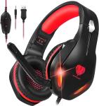 Stynice Gaming Headset with Microphone for Xbox PS5 PS4 PC - 3.5mm Jack Wired Headphones with Noise Cancelling Mic & LED - 50mm Audio Drivers & Soft Earpads