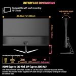 LXZ 24.5 Inch Gaming Monitor 200Hz, FHD 1080p, 1ms, DP/HDMI, Eye Care, VESA Compatible