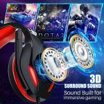 Stynice Gaming Headset with Microphone for Xbox PS5 PS4 PC - 3.5mm Jack Wired Headphones with Noise Cancelling Mic & LED - 50mm Audio Drivers & Soft Earpads