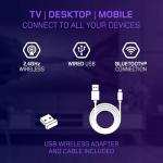 Gioteck Smart TV+ DUO Wireless (Bluetooth & Dongle) Controller for Cloud Gaming, PC, Smart TV, Mobile - Grey. Desgined for Smart TV's with Xbox Game Pass