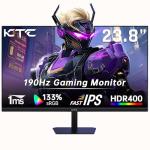 KTC 24 Inch Gaming Monitor, FHD 1080P@180Hz (OC 190Hz) Monior with Fast IPS Panel, 1ms Response Time, Adaptive Sync, HDR400, 133% sRGB, HDMI 2.0 / DP 1.4, Hardware Anti-Blue Light, VESA 100 * 100mm