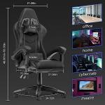 bigzzia Ergonomic Gaming Chair - Gamer Chairs with Lumbar Cushion + Headrest, Height-Adjustable Office & Computer Chair for Adults (without footrest, Black)