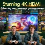 2026 Game Stick 4k 40,000 Games, Retro Gaming Console with Built-in 23 Emulators, HDMI Output, 64G TF Card, 2 Wireless Controllers, Plug and Play