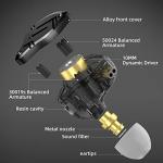 KZ ZS10 Pro X in Ear Monitor, Upgraded 4BA 1DD KZ Headphone Gaming Earbuds in Ear Earphone IEM with Alloy Faceplace Detachable Silver-Plated Recessed 0.75mm 2Pin Cable for Audiophile (Dark, No Mic)