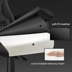 bigzzia Ergonomic Gaming Chair - Gamer Chairs with Lumbar Cushion + Headrest, Height-Adjustable Office & Computer Chair for Adults (without footrest, Black)