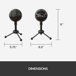 Blue Snowball USB Microphone for Recording, Streaming, Podcasting, Gaming on PC and Mac, Condenser Mic with Cardioid and Omnidirectional Pickup Patterns, and Stylish Retro Design - Black