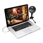 Blue Snowball USB Microphone for Recording, Streaming, Podcasting, Gaming on PC and Mac, Condenser Mic with Cardioid and Omnidirectional Pickup Patterns, and Stylish Retro Design - Black