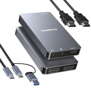 CENMATE Aluminum HDMI Capture Card, USB 3.0 1080P 60FPS Audio Video Capture Card for Streaming/Gaming/Video Conference, 4K@30Hz Input & Pass-Through Capture Card for NS/PS5/Xbox/Camera/PC