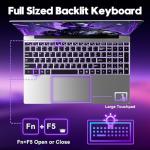 NIAKUN 15.6 Inch Gamer 2026 Laptop i5-7Y54 Processor (1.2 to 3.2 Ghz), 16GB RAM 512GB SSD Cheap Gaming Laptop Computer with Backlit Keyboard/TF Card/Touchpad/6000Mah