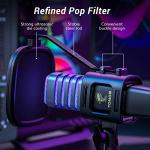 TONOR RGB USB Microphone, Cardioid Condenser Computer PC Mic with Tripod Stand, Pop Filter, Shock Mount for Gaming, Streaming, Podcasting, YouTube, Twitch, Compatible with Laptop Desktop,TC30 with RGB