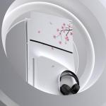 playvital Full Set Skin Sticker for ps5 Slim Console Disc Edition (The New Smaller Design), Vinyl Skin Decal for ps5 Controller & Headset & Charging Station & Media Remote - Falling Cherry Blossom