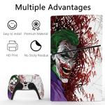 playvital Full Set Skin Sticker for ps5 Slim Console Digital Edition (The New Smaller Design), Vinyl Skin Decal Cover for ps5 Controller & Headset & Charging Station & Media Remote - Clown Hahaha