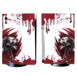 playvital Blood Zombie Full Set Skin Decal for PS5 Console Disc Edition, Sticker Vinyl Decal Cover for PS5 Controller & Charging Station & Headset & Media Remote