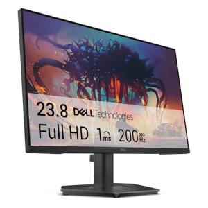 Dell 24 Gaming Monitor - SE2425HG, Full HD (1920x1080), 200Hz, Fast IPS, 1ms, AMD FreeSync Premium, 99% sRGB, VESA (100x100mm), DisplayPort, 2 HDMI, 3 Year Warranty, Black
