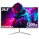 Gawfolk 24 Inch Gaming Monitor, 200hz Computer Monitor, FHD 1080P PC Monitors, 24.5" Frameless Monitors VA,sRGB 100%, DisplayPort, HDMI,Eye Care, Wall-Mounted 75 * 75mm Compatible