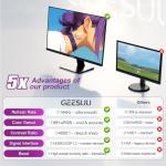 GEESUU 24 Inch Computer Monitor, PC Gaming Monitors 144Hz, 5ms, FHD 1080p, Eye-Care Screen, Lowblue, 99% sRGB, VESA 75x75mm, HDMI 2.0 & DP 1.2