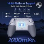 EasySMX X05 Pro Wireless Controller for PC Ergonomic Skin-Like Grip, Quiet-Touch Low-Noise Buttons, Dual Triggers, Hall Joysticks, 2 Programmable Buttons, RGB, 1000mAh Battery