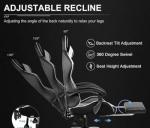 Gaming Chair Ergonomic Computer Chair Office Chair Desk Swivel Chair Adjustable Reclining Footrest Cushion White New!
