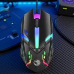 JUSTOP Gaming Mouse, USB Wired Plug&Play, Lightweight, 1000 DPI Optical Sensor, RGB LED Lighting, Black