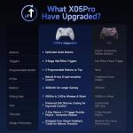 EasySMX X05 Pro Wireless Controller for PC Ergonomic Skin-Like Grip, Quiet-Touch Low-Noise Buttons, Dual Triggers, Hall Joysticks, 2 Programmable Buttons, RGB, 1000mAh Battery