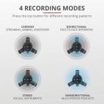 Trust Gaming GXT 258 Fyru Streaming Microphone, 4 Recording Patterns, Gaming Mic with LED Lighting, USB Microphone for Podcast, Vlogging, Music Recording, ASMR, PC, Laptop, PS4, PS5 - Black