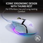 Razer Basilisk V3 - Wired customisable gaming mouse - ergonomic design - 26K DPI sensor - Chroma RGB - 11 programmable buttons - tiltable HyperScroll mouse wheel - PC/Mac | White