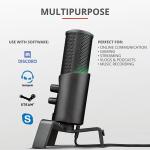 Trust Gaming GXT 258 Fyru Streaming Microphone, 4 Recording Patterns, Gaming Mic with LED Lighting, USB Microphone for Podcast, Vlogging, Music Recording, ASMR, PC, Laptop, PS4, PS5 - Black