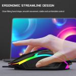 JUSTOP Gaming Mouse, USB Wired Plug&Play, Lightweight, 1000 DPI Optical Sensor, RGB LED Lighting, Black