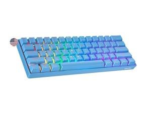 Geeky GK61 SE 60% | Mechanical Gaming Keyboard | 61 Keys Multi Color RGB LED Backlit for PC/Mac Gamer | ANSI US American Layout (Blue, Mechanical Brown)