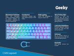 Geeky GK61 SE 60% | Mechanical Gaming Keyboard | 61 Keys Multi Color RGB LED Backlit for PC/Mac Gamer | ANSI US American Layout (Blue, Mechanical Brown)