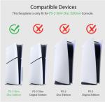 Faceplate for PS5 Side Shell Plates PlayStation 5 Slim Disc Edition Console Replacement Accessory Case Cover Black Plate Anti-Scratch Dust Cover Skin Protector (Black with LEDs Slim Disc Edition)