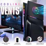 Faceplate for PS5 Side Shell Plates PlayStation 5 Slim Disc Edition Console Replacement Accessory Case Cover Black Plate Anti-Scratch Dust Cover Skin Protector (Black with LEDs Slim Disc Edition)