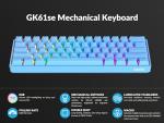 Geeky GK61 SE 60% | Mechanical Gaming Keyboard | 61 Keys Multi Color RGB LED Backlit for PC/Mac Gamer | ANSI US American Layout (Blue, Mechanical Brown)