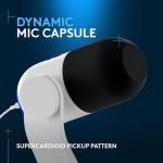 Logitech G Yeti GX Dynamic RGB Gaming Microphone with LIGHTSYNC, USB Mic for Streaming, Supercardioid, USB Plug and Play for PC/Mac - White