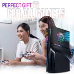 Faceplate for PS5 Side Shell Plates PlayStation 5 Slim Disc Edition Console Replacement Accessory Case Cover Black Plate Anti-Scratch Dust Cover Skin Protector (Black with LEDs Slim Disc Edition)