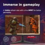 Lenovo Legion R24s Gaming Monitor 23.8" FHD (1920x1080) IPS, 1ms MPRT, 144Hz, Ports HDMI 2.1 + DisplayPort 1.2, DisplayPort Cable included - Raven Black