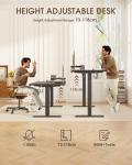 Devoko 160×70cm Electric Height Adjustable Desk, with Monitor Stand, Computer Desk, with 2 Height Memory Functions, for Bedroom Study Office (Black)