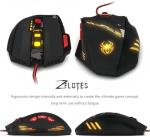 zelotes T90 Gaming Mouse 9200 DPI, 8 Programmable Buttons Multi-Modes LED lights USB Gaming Mice, Weight Tuning for Laptop, Desktop, PC, Macbook - Black