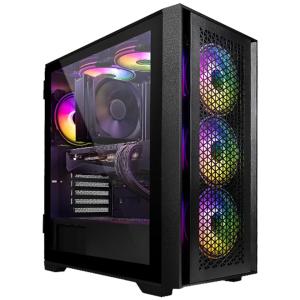 Computek Gaming PC Tower | Intel Core i7-3770 3.90GHz | 16GB RAM | GT730 2GB Graphics Card | 256GB SSD+1TB HDD | 500W 80+ PSU | Black Gaming Case with 6 RGB Fans AirFlow | Wi-Fi | Windows 11.